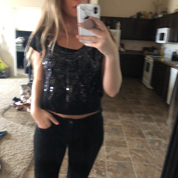 Grass | Black Sequin Top - Picture 3 of 3